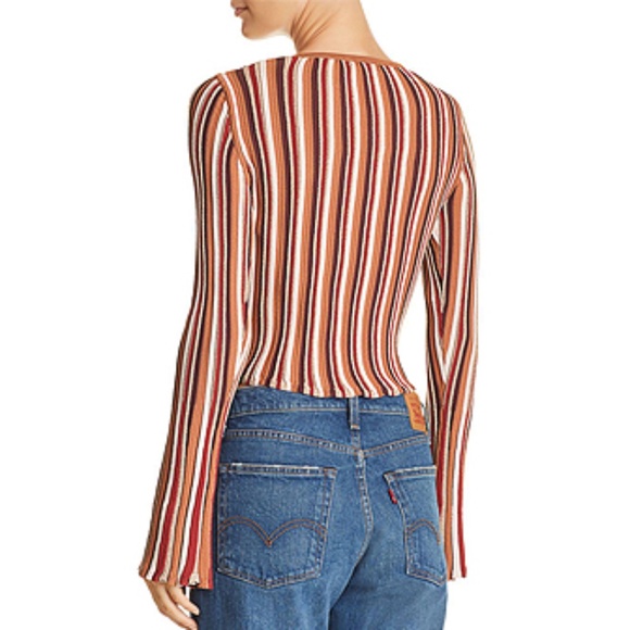 Ronny Kobo Juni Striped Knit Top 100% Exclusive Bloomingdale's - Picture 2 of 3
